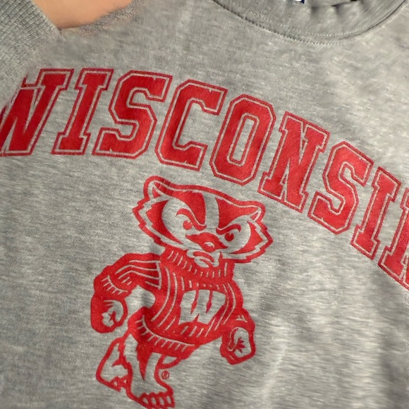 Blue 84 Gray and Red Wisconsin Crewneck Sweater - Picture 2 of 3